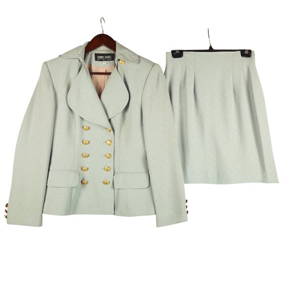 Sunny Names Vintage Skirt & Jacket Set Women’s SZ 8 High Twist Poly Made in USA - Picture 1 of 16